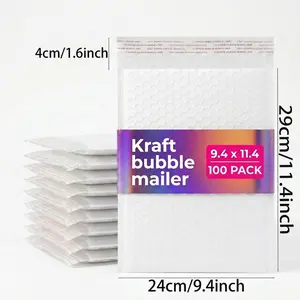 50/100 Pcs 9.4x11.4 Inch Bubble Mailers, Self-Sealing Padded Shipping Envelopes, Waterproof Tear-Resistant Cushioned Bags for Mailing Jewelry, Electronics, Cosmetics, Books & Documents