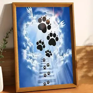 Dog Paw & Angel Ladder Pattern DIY Diamond Arts Colorful Painting Kit without Frame, DIY 5D Diamond Arts Colorful Painting for Home Bedroom Wall Decor