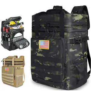 Tactical Backpack Cooler, HOMEYA Leakproof 40 Cans Soft Cooler Backpack with Handle, Waterproof Insulated Tactical Lunch Box Bag for Work, Beach, Travel, Camping, Picnic, Hiking