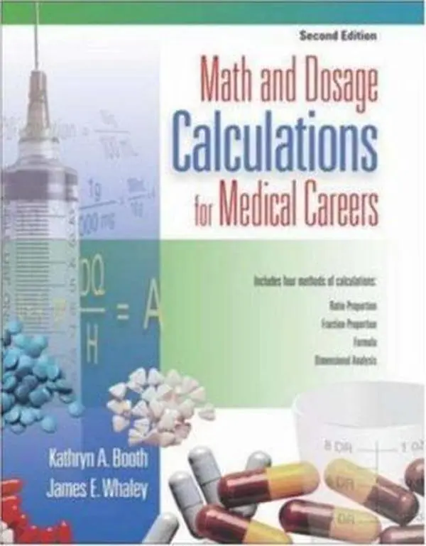USED Book - Math and Dosage Calculations for Medical Careers with Student CD-ROM by Kathryn Booth (Paperback) - english