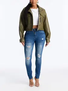 High Drive Ripped Skinny Jeans - Dark Wash