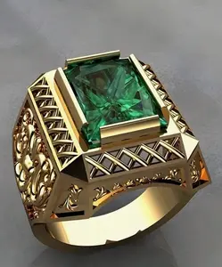 1-piece men’s ring with a square-cut cubic zirconia center. Elegant and modern design, suitable for daily wear or special occasions. Durable, comfortable, and a great gift choice for men.