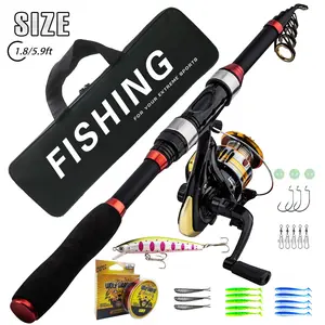 High-Value Portable Telescopic Fishing Rod Set, Classic, Includes Spinning Reel & Full Accessories, Ideal for Beginners
