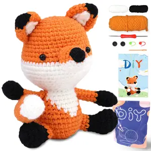 YAMAXIN DIY Crochet Set for Beginners with Little Fox Design Easy Craft Tool Set Arts And Crafts Knitting Project for Starters