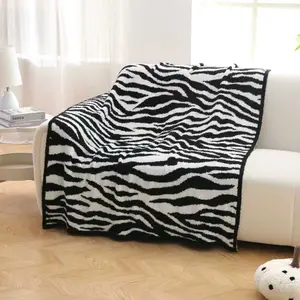 [Black Friday exclusive]High-end zebra pattern half-sided fleece blanket, modern minimalist style sofa blanket, office nap warm blanket is awesome k-pop demon hunter poster blanket