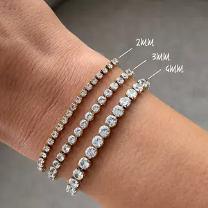 EVRY JEWELS Gold or Silver Plated Women's Champagne Tennis Bracelet