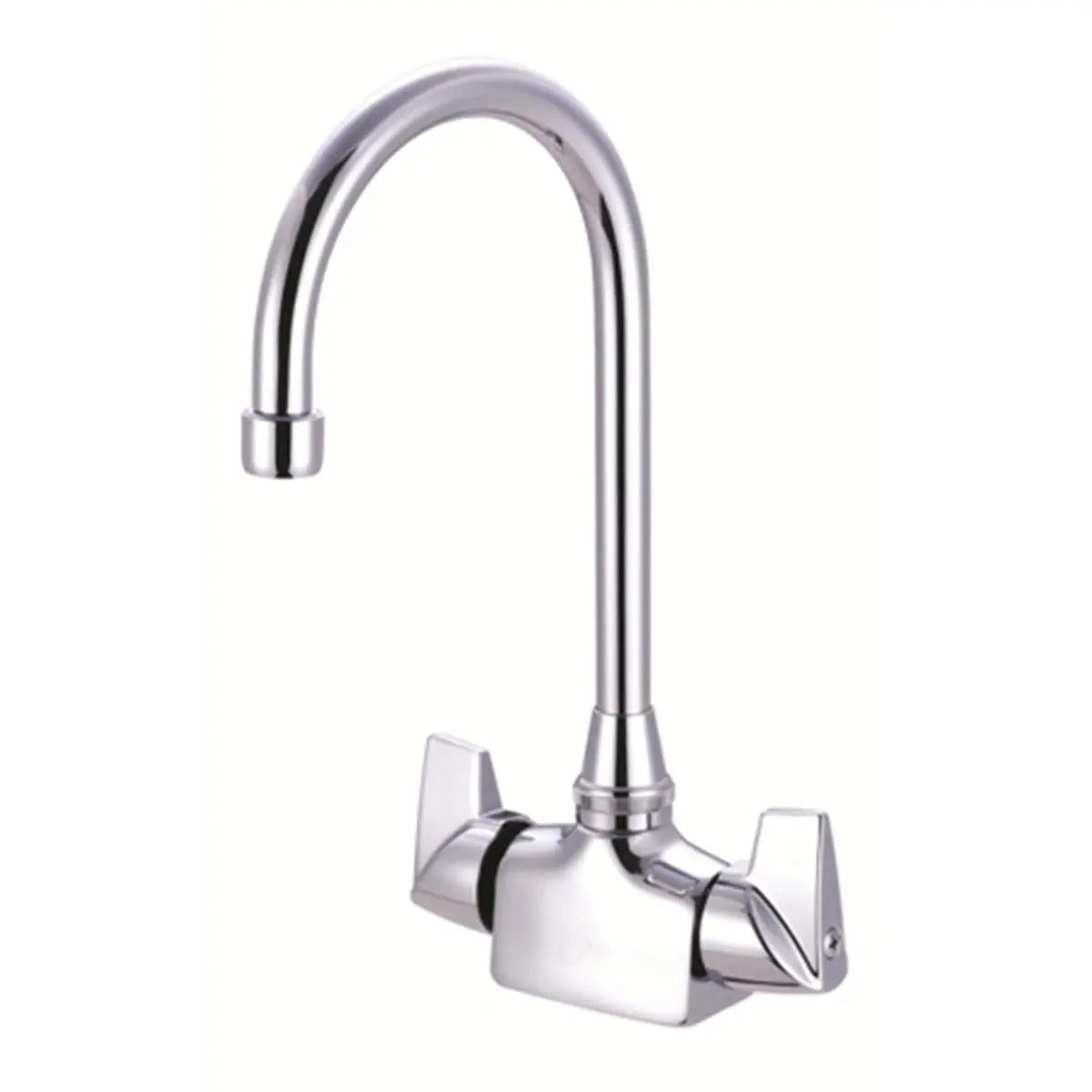 212 MAIN 2-Handle Gooseneck Bar & Pantry Kitchen Faucet - Polished Chrome, Brass Body, Deck-Mounted Single-Hole, Swivel Spout, Water-Saving, Conforms with ANSI Standard 112.18.1