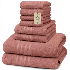 HomeBurg Core 8Mix Cotton Towel Set – Small (30×30 cm), Medium (40×60 cm) & Large (60×135 cm) – Soft, Absorbent & Comfortable for Everyday Use