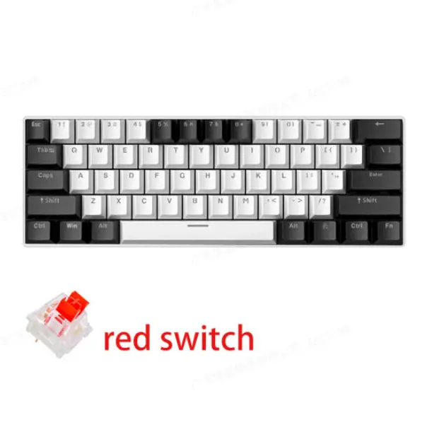 KAVLORN KL61 60% Hot Swappable Wired Compact Mini Mechanical Gaming Keyboard, 61-Keys RGB Lighting, Blue Switch PBT Keycaps for PC Mac Enthusiasts, Gaming Keyboards