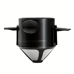 Reusable Stainless Steel Hand-Filtered Coffee Filter Cup, Easy-Clean Camping Coffee Filter Net, Portable Foldable Travel Coffee Maker