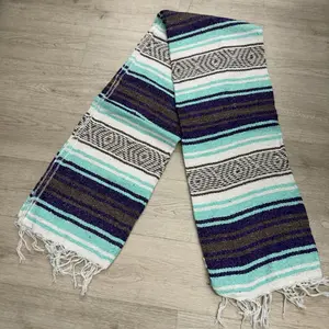 Mexican Saltillo Beach Blanket - Traditional Serape Design