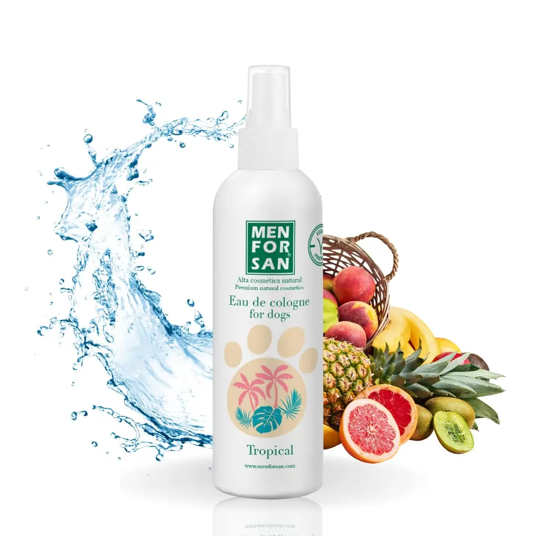 MENFORSAN Cologne water for dogs | Tropical | Intense and refreshing aroma | Deodorant effect | With very mild ingredients that DO NOT irritate the skin | With Neutral Ph | 125ml