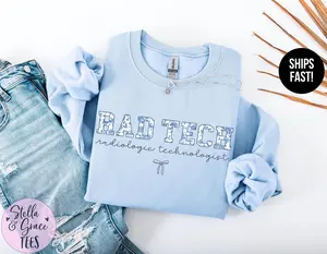 Rad Tech T-Shirt / Sweatshirt / Hoodie, Blue Toile Radiologic Technologist , X-Ray Tech tshirt, Radiology , Rad Tech Shirt Cotton Fabric Unisex