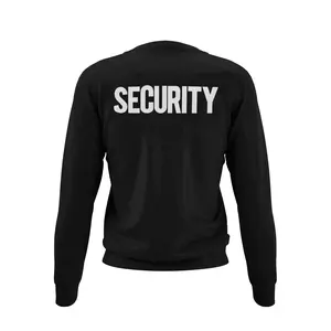 Title: Men's Security Sweatshirt Soft Fleece Crewneck (Black/White)