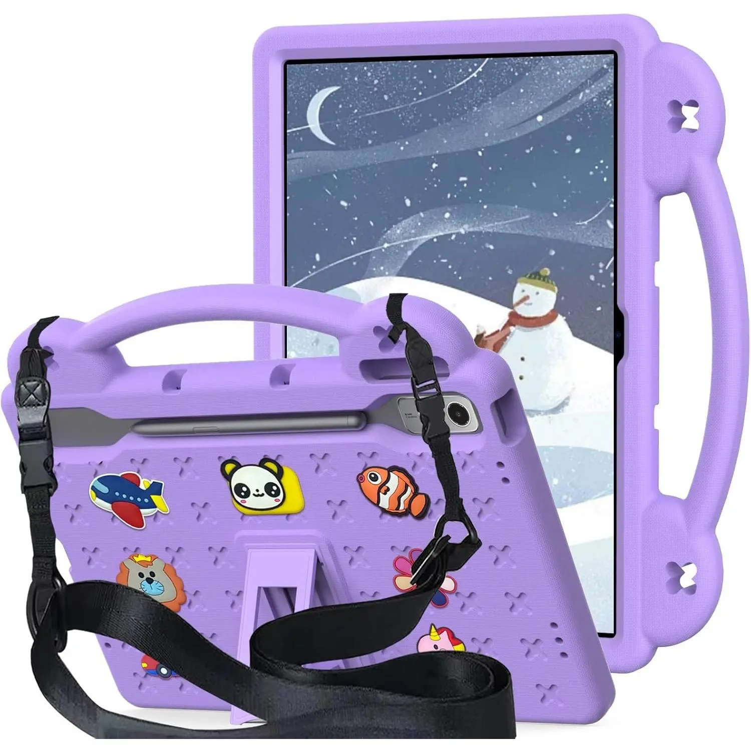Lenovo Tab P12 (2023) 12.7 inch EVA Tablet Cover & Casing, Adjustable Durable Lightweight Shockproof Protection Accessory with Foldable Stand, Handle, Shoulder Strap, Ideal for Outdoor Work, Restaurant Ordering