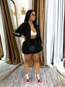 Spring Summer New Women's Fashion Casual Belted Cardigan, Sporty Baseball Jacket, Thin Outerwear, Sexy Bubble Skirt Set, Elegant Look