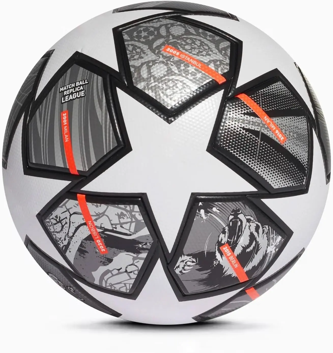 Champions League Thermal Bonded Seamless Design Football Ball - Size 5 Blue Soccer Gear, Reliable Performance Football Equipment, Kids' Birthday Gift & Fans' Memorabilia Collectible, Football Balls, Classic