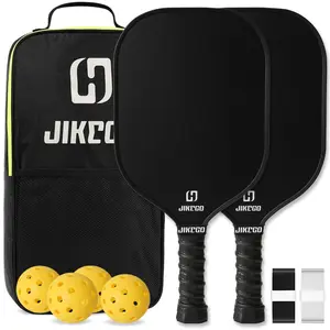 Pickleball Paddle Set, 1 Set Carbon Fiber Pickleball Paddle with 4 Balls & 2 Grip & Storage Bag, Professional Pickleball Equipment for Men & Women