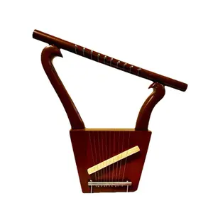 10-String King David Megiddo Style Rosewood Lyre Harp with Carry Bag and Tuning Key