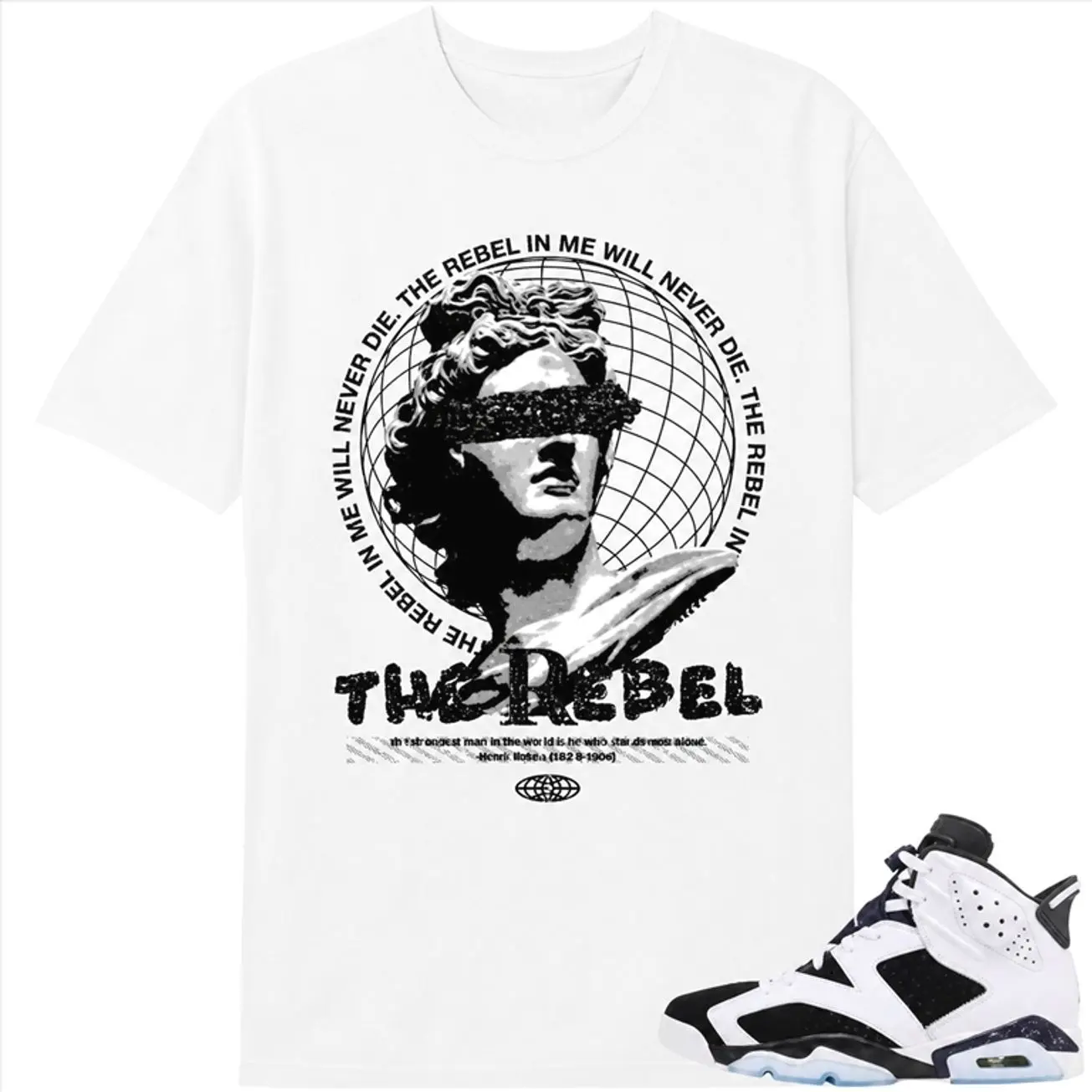 Matching T-Shirt for Jordan 6 Oreo - Rebel God Risk Streetwear