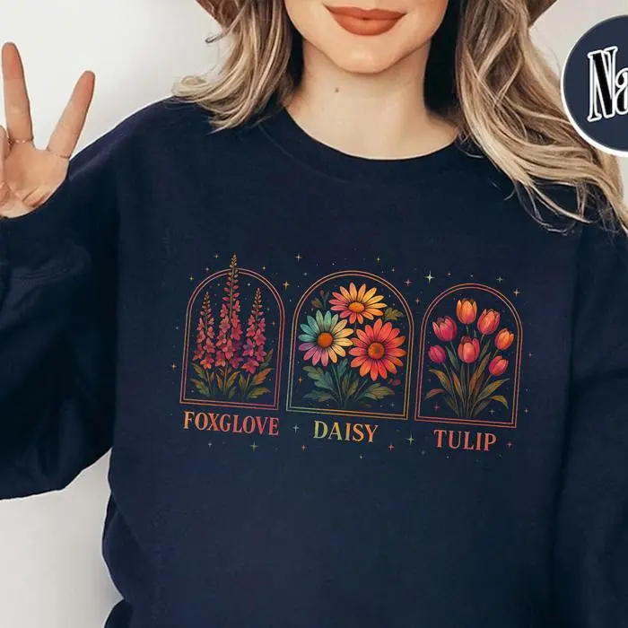 Foxglove Daisy Tulip Sweatshirt, Liberal Feminist Hoodie, Funny Political Shirt, Feminist Protest Tee, Subtle Activist Tee