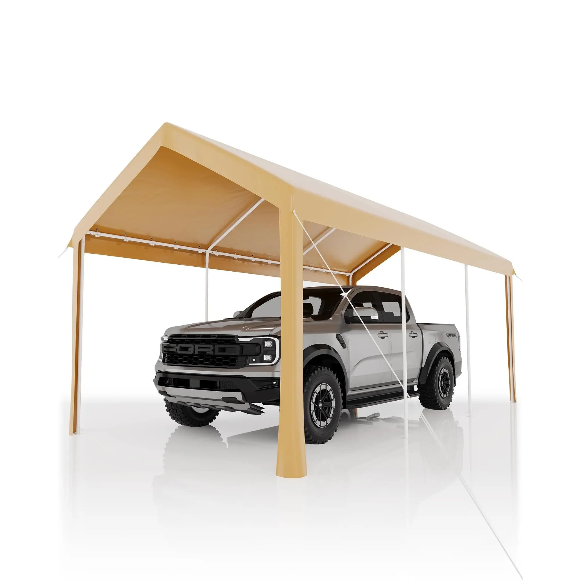Garvee 10x20 ft Heavy-Duty Portable Carport & Garage Canopy - Heavy-Duty Stable Construction, All-Season Waterproof Tarp, Removable Sidewalls, Roll-Up Windows, Suitable for Cars, Banquets, Gatherings