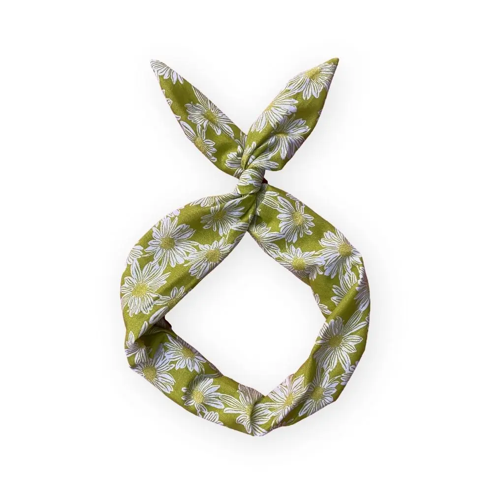 Green Daisy Wire Headband