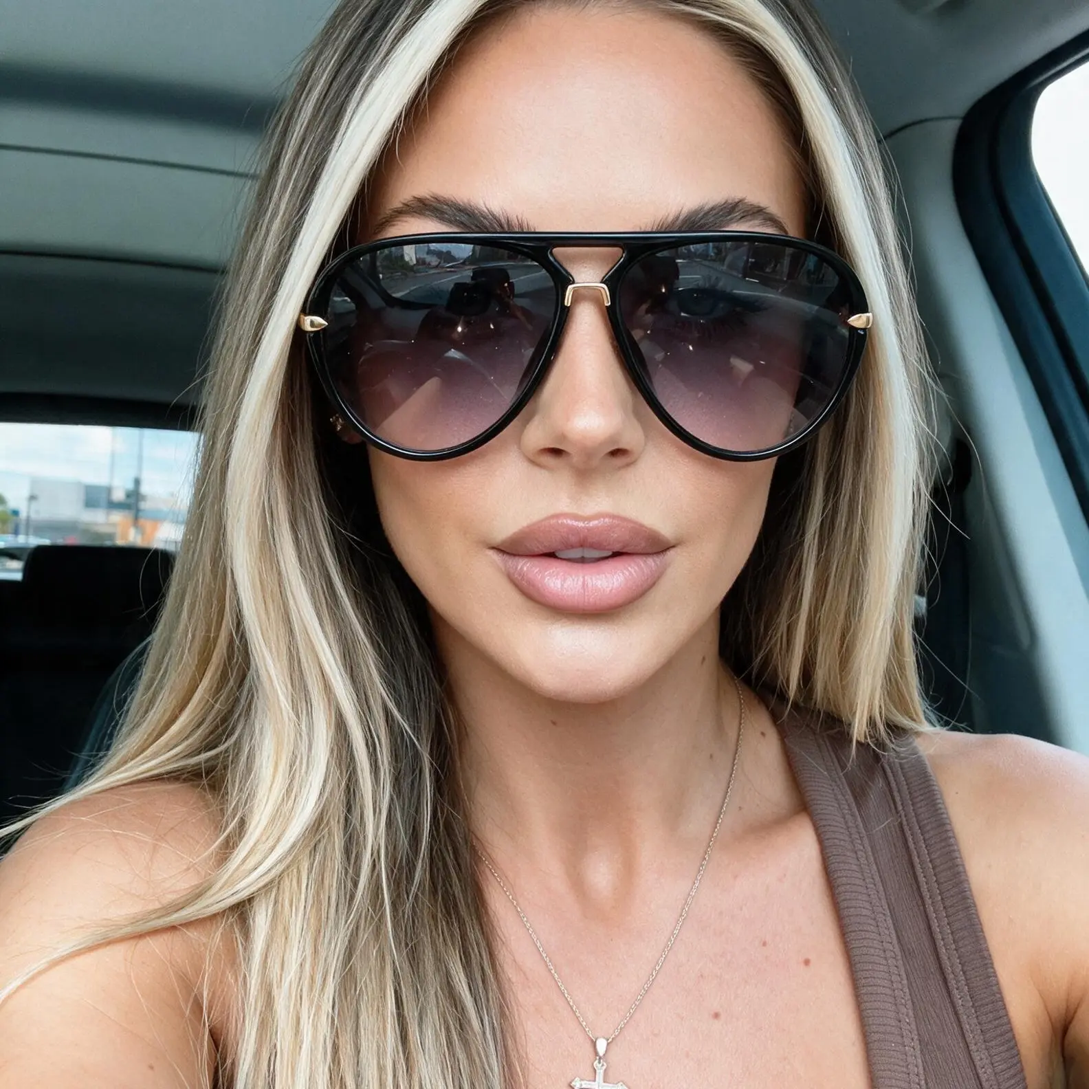 Velora Classic Double-Bridge Vintage Aviation Sunglasses - Trendy Frames, Large Tortoiseshell Frames, Resin Retro Lenses, UV Blocking Sun Protection, Lightweight, Ideal for Music Festivals, Driving, Everyday Wear, Includes Microfiber Cleaning Cloth, Trend
