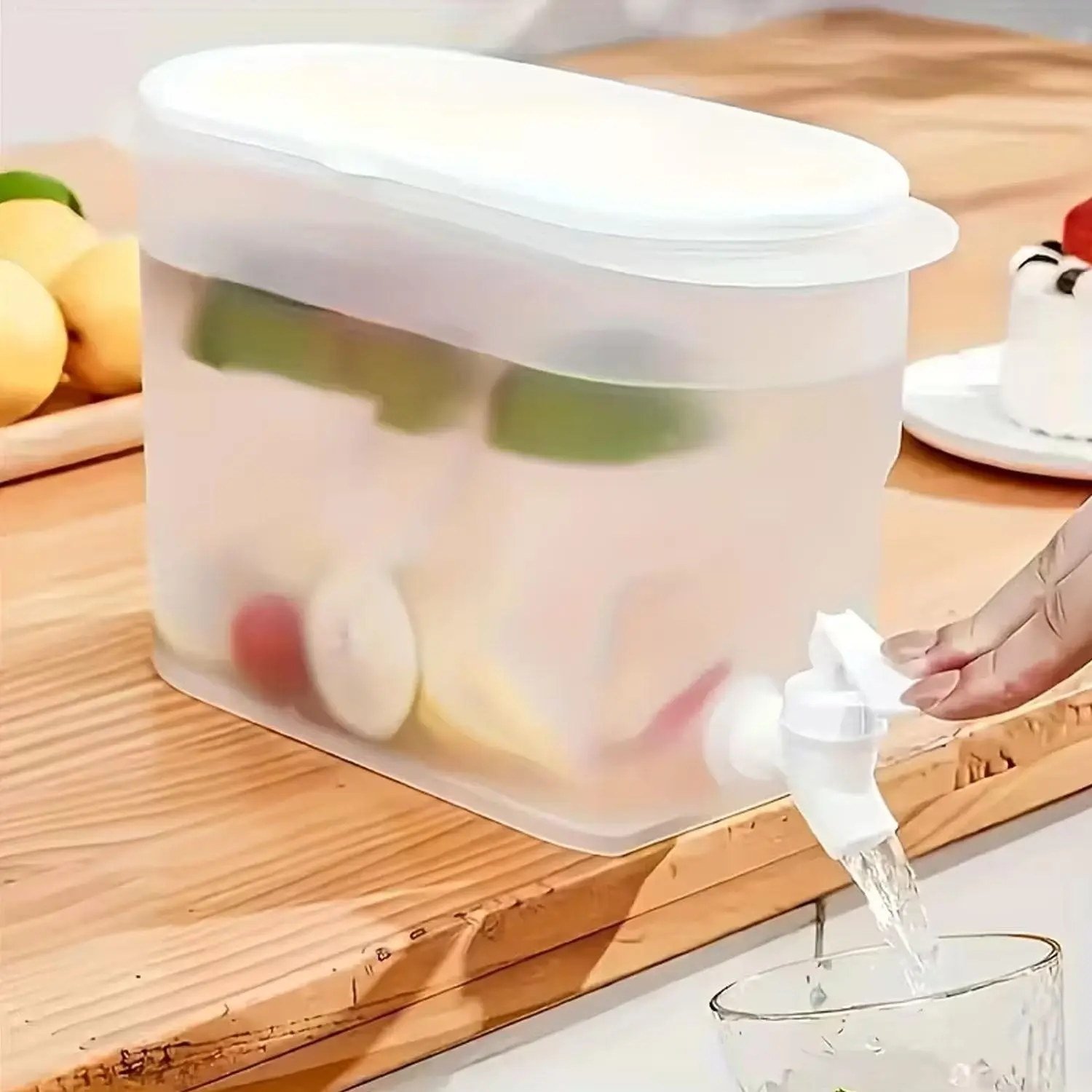 Kitchen Plastic Water Jug, 3L Capacity, with Faucet, Large Volume Container, Cold Water Pitcher, Fruit Tea Bottle, Essential Home Kitchenware