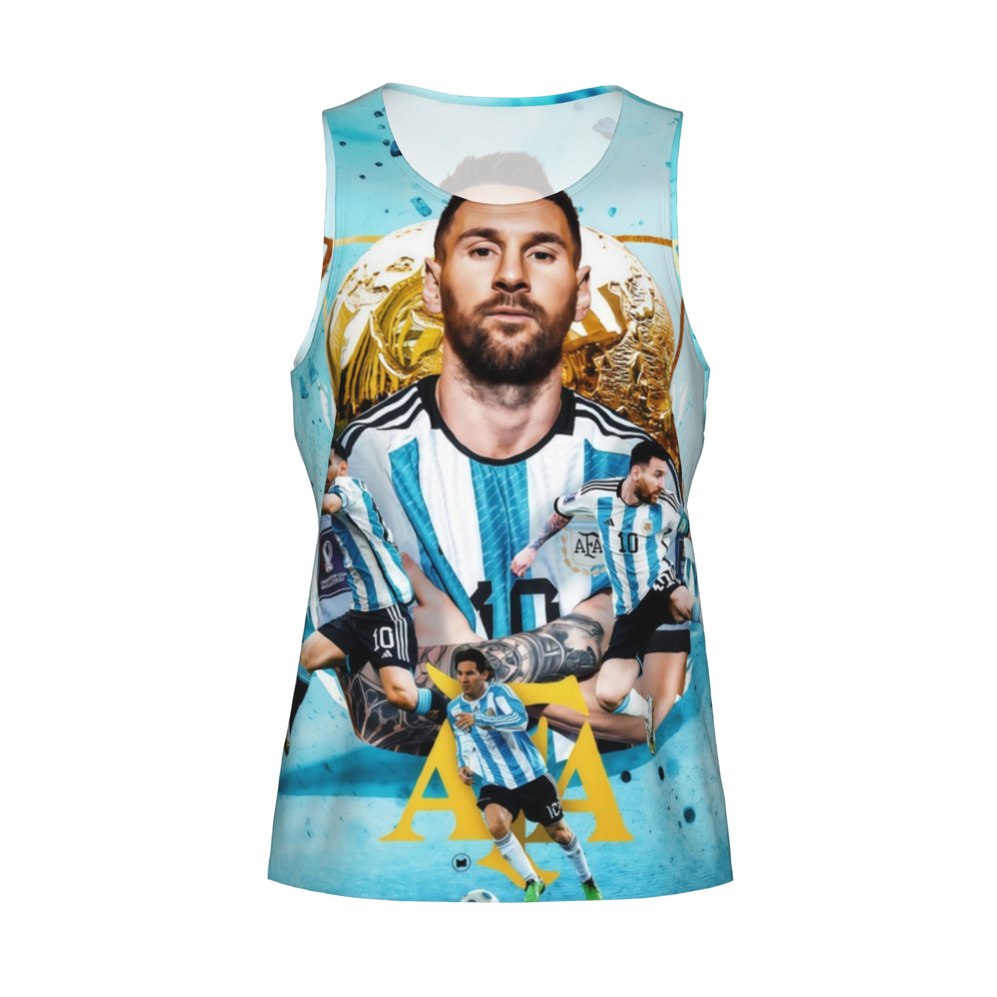 Argentina Messi AFA Logo Soccer Star Collage Casual Tank Top Summer breathable leisure