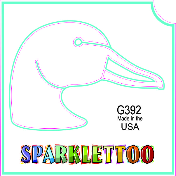 212 MAIN G392-2 Ruby Red Paint 2-Ply Duck Shape Glitter Tattoo Stencil, 1.5x2.3x2.3 in, FDA Safe, Easy to Apply, 100-Pack, Glitter Finish, Men's Costume Accessory