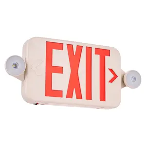 VEVOR LED Exit Sign with Emergency Lights, Two LED Adjustable Heads Emergency Exit Light with Battery Backup, Combo Red Letter Fire Exit Lighting, Commercial Exit Signs, Tested to UL Standards, 4 Pack
