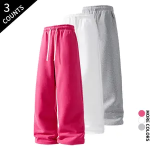 3-Pack Men Loose Fit Sweatpants Drawstring Waist Comfy Casual Loungewear Street Pants