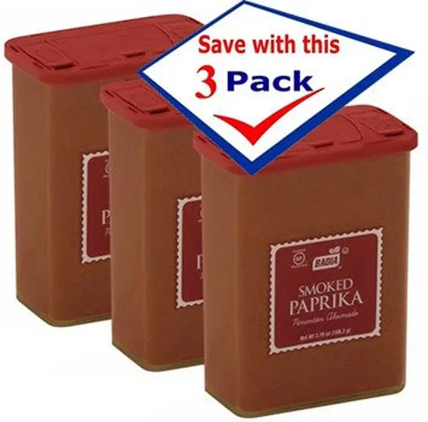 BADIA Smoked Paprika Spice - 3.75 oz Cans (Pack of 3), US Kitchen Staple Seasoning, Finishing Sauce Component, Flavor-Enhancing Base Layer