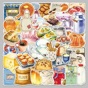 50 Cartoon Stickers Inspired By Baking Time, Suitable for Scrapbooks, Diaries, Laptops, Water Bottles, Cars, Car Decorative Sticker. Designed with A Sense of Faith, These Stickers Are Perfect Gifts with Positive Messages.