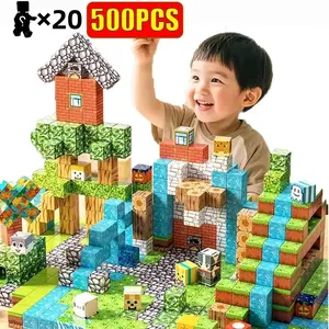 500PCS Magnetic Building Blocks Set in Random Assorted Styles | STEM Sensory Toys for Kids Ages 3-5 4-8 | 3D Creative Construction Learning Toys with color Box | Birthday Christmas Gifts for Boys Girls Building Block Sets