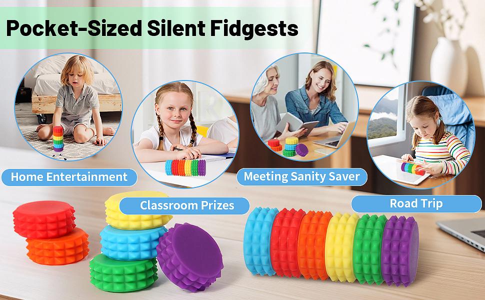 Silicone Magnetic Stress Balls, 6 Pack Pain Stim Fidget Toys Adults & Teens, Sensory Toys for Kids with Autism ADHD with Storage Box, Stress Relief & Focus Handheld Roller for Office Travel Classroom(color)