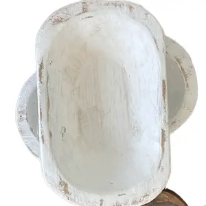 Dough Bowl Candle - White holiday gift handmade candle decorative candle woodwick soy small batch wooden wick