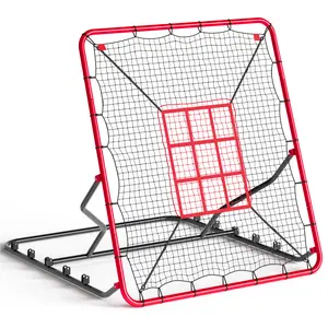2-in-1 Baseball Pitching Rebounder Net with 9-Pocket - Zone Practice Trainer, 12 Angle Adjustable Training Net for Pitching Practice, Soccers, All-Sports Training Aid