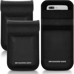 3 count Faraday Bag  Pouch Smartphone Sleeve Weatherproof Nylon Signal Blocking Device 7.1 x 4.6 Inch Phone Pouch Fits  Cell Phones(Black)