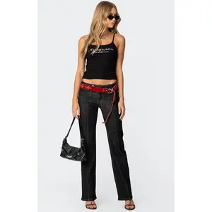 Edikted Women's Avril Bootcut Low Rise Jeans