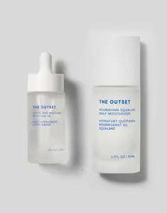 The Outset Hydrated Skin Duo - Ultralight Moisture-Boosting Oil & Nourishing Squalane Daily Moisturizer for Dewy, Soothing, and Radiant Skin