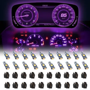 Super bright T5 74 LED wedge socket automotive instrument panel light kit perfect as a car daily travel gift.