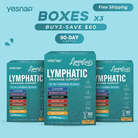 YESNAP Lymphatic Drainage Support – 12-in-1 Herbal Blend-3 Pack Bundle