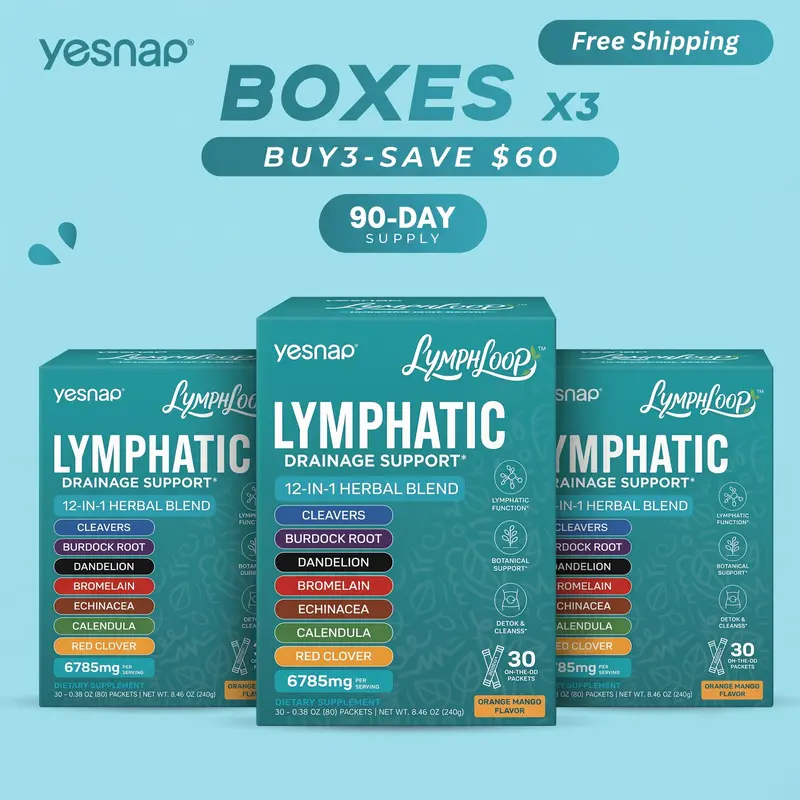 YESNAP Lymphatic Drainage Support – 12-in-1 Herbal Blend-3 Pack Bundle