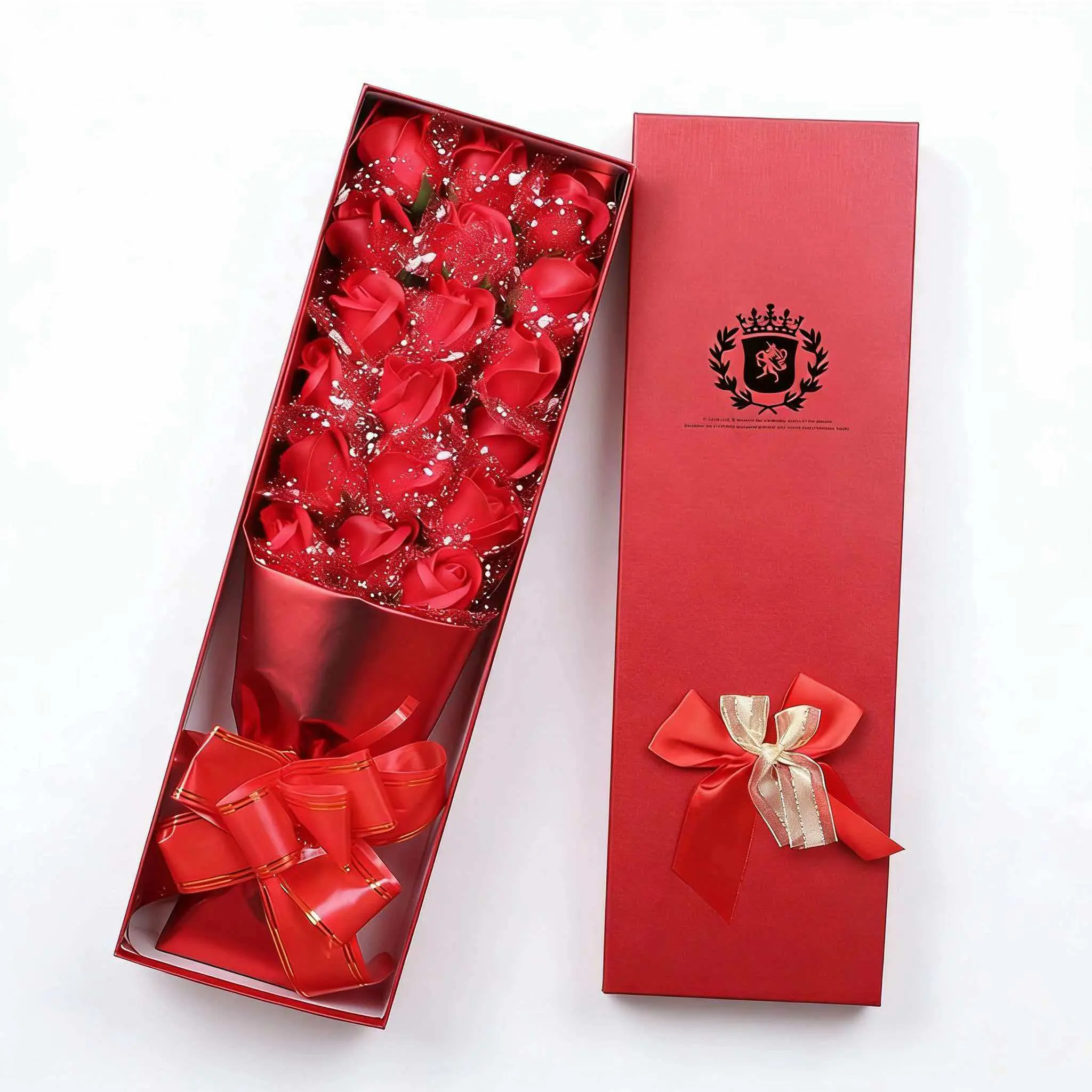 18-piece Bouquet Snow Gauze Red