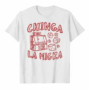 [Free Shipping] Unisex Oversize Tops Streetwear Round Neck TshirtComfort ColorsChinga La Migra Shirt, Abolish Ice No Human Is Illegal Shirt, End Ice Political Shirt, Liberal Tee, Immigrant Human Rights Tee BLACK WHITE