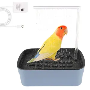Automatic Parrot Bath with Circulating Water – Bird Grooming Shower for Small & Medium Birds, Cockatiel, Parakeet, Lovebird, African Grey, Easy Clean Pet Bath, Bird Supplies