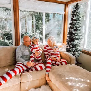 Pleasure Stripe-Family Matching Christmas Pajamas