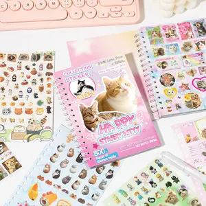 2 Styles Cute Pet Sticker Book – 30 Sheets, 800 Pcs Stickers per Style, Cat & Dog Aesthetic Stickers for Scrapbooking, Journaling, DIY Crafts, Kawaii Planner Stickers, Mother’s Day DIY Gift